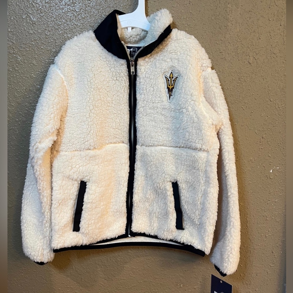 NCAA Arizona State Girl's Sherpa Zip Hooded Sweatshirt S